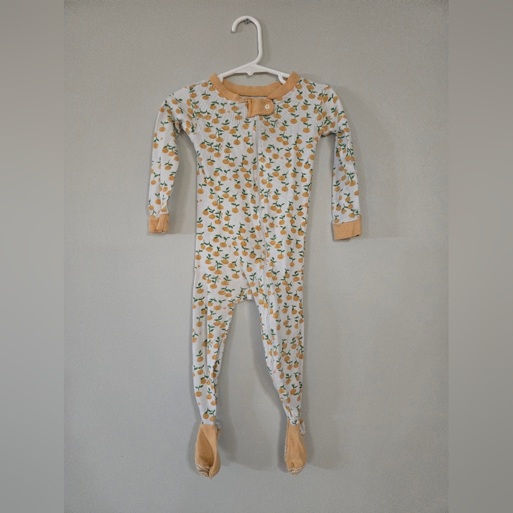 Burt's Bees Baby Orange Blossom Footie - Orange and White